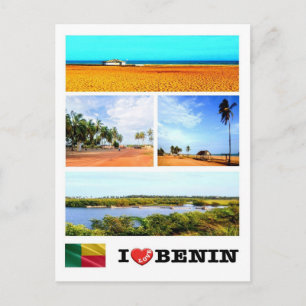 Benin - I Love - Mosaic - Postcard
