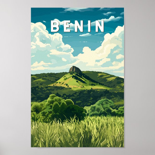 Benin Illustration Travel Art Vintage Poster (Front)