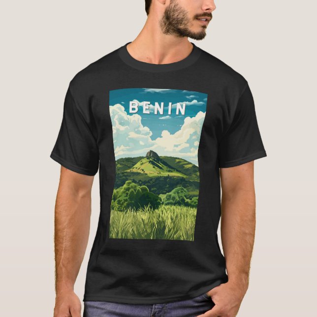 Benin Illustration Travel Art Vintage T-Shirt (Front)