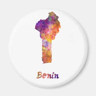 Benin in watercolor magnet