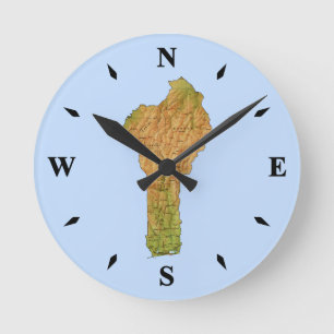 Benin Map Clock
