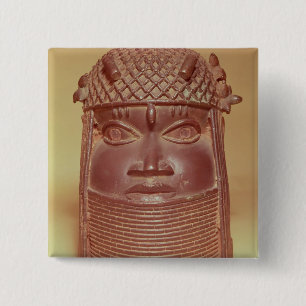 Benin mask 15 cm square badge