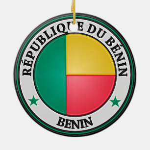 Benin  Round Emblem Ceramic Tree Decoration