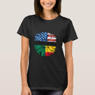 Benin USA America Sunflower I'm Both Of Them Benin T-Shirt