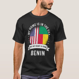 Beninese American Patriot Grown Proud Home USA Fla T-Shirt