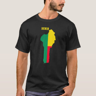 Beninese Flag Inside Map Of Benin Tee