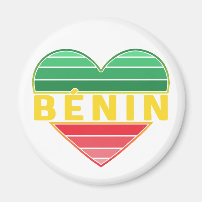 Beninese Heart, I Love Benin Magnet (Front)