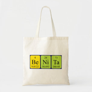 Benita periodic table name tote bag