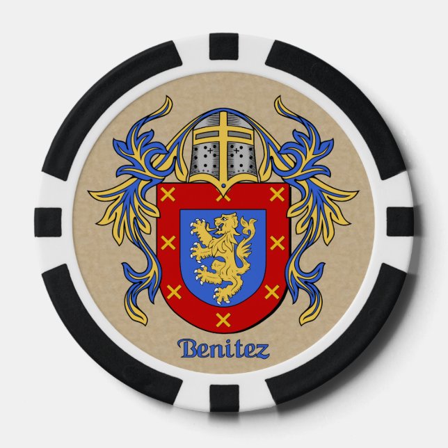 Benitez Heraldic Arms Poker Chips (Front)