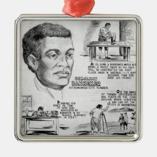 Benjamin Banneker American Black Inventor Metal Tree Decoration
