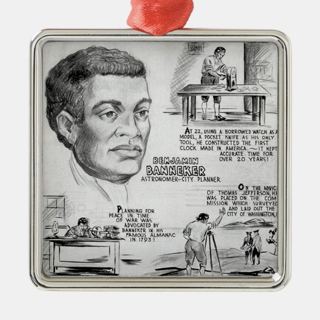 Benjamin Banneker: Black Scientist & Revolutionary Metal Tree Decoration (Front)