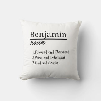 Benjamin, Boy Personalised Name Definition Cushion
