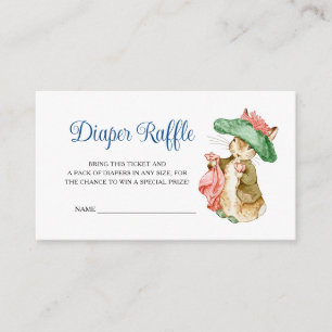 Benjamin Bunny Baby Shower Diaper Raffle Enclosure Card