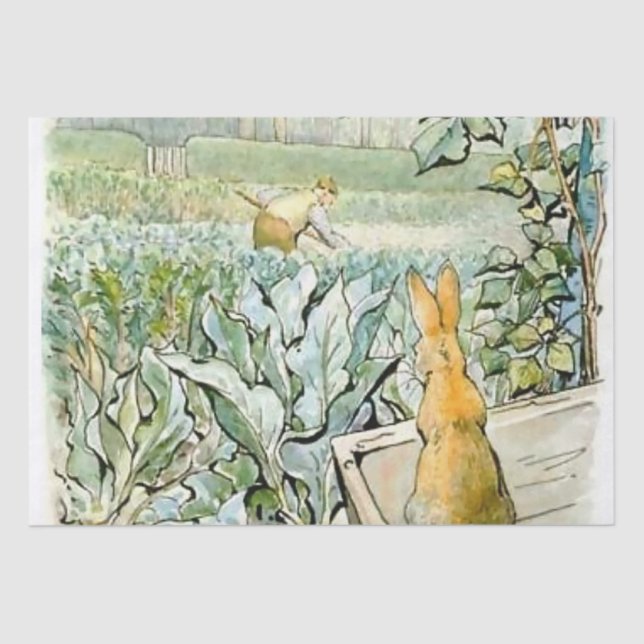 “Benjamin Bunny Watches Farmer Brown” by Beatrix P Tissue Paper (Front)