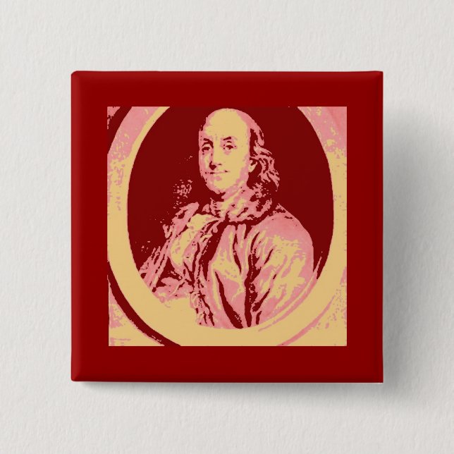 Benjamin Franklin 15 Cm Square Badge (Front)