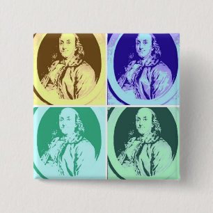 Benjamin Franklin 15 Cm Square Badge