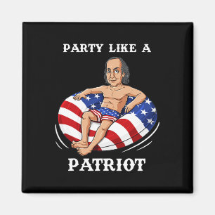 Benjamin Franklin 4th Of July USA Patriot Fun Magnet