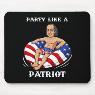 Benjamin Franklin 4th Of July USA Patriot Fun Mouse Pad