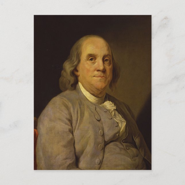 Benjamin Franklin by Joseph-Siffred Duplessis Postcard (Front)