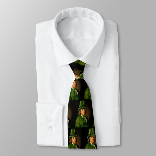 Benjamin Franklin Clover St Patrick's Day Tie (Tied)