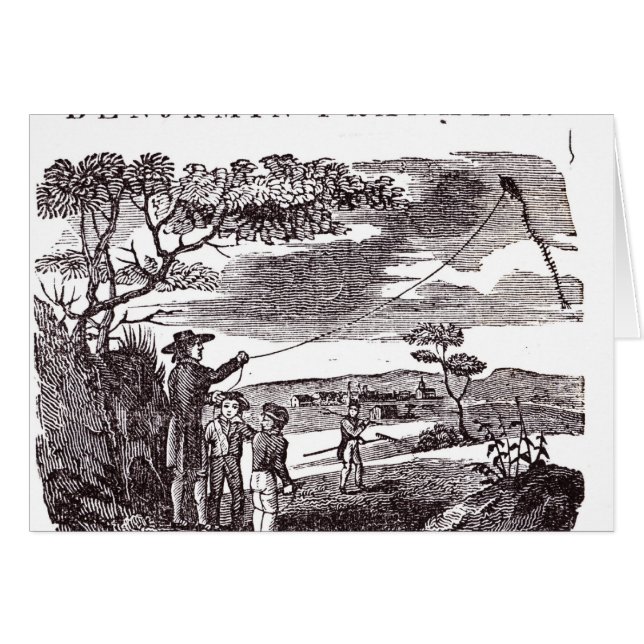 Benjamin Franklin  Conducts his Kite Experiment (Front Horizontal)