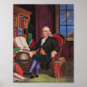 Benjamin Franklin Embroidery Pattern Sheet Poster