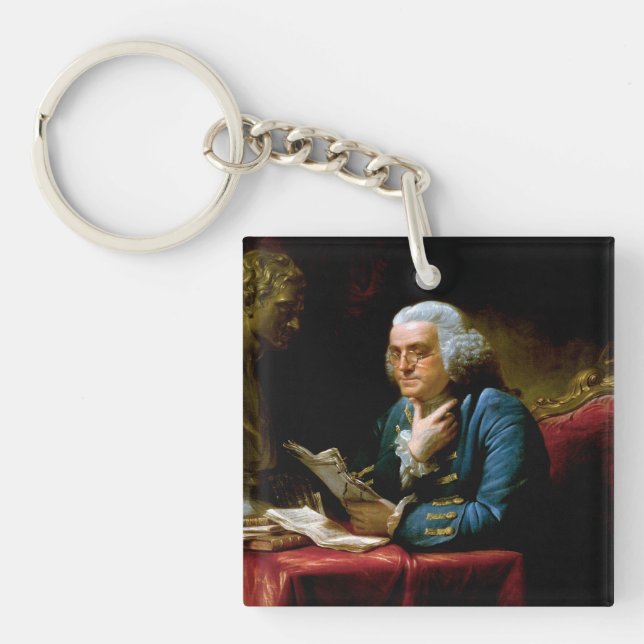 Benjamin Franklin, Founder Inventor Scientist  Key Ring (Front)