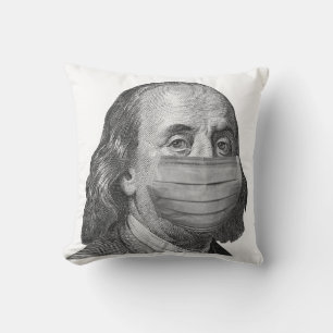 Benjamin Franklin in mask Cushion