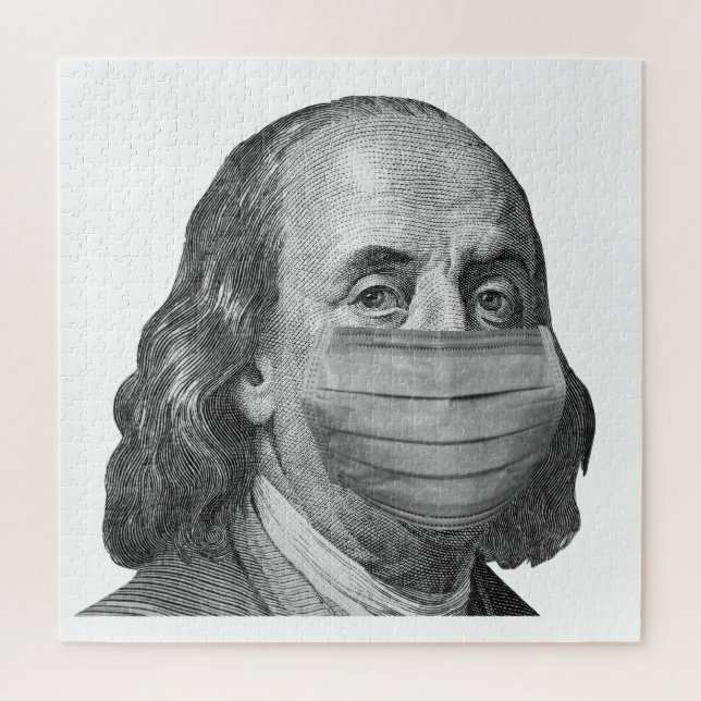 Benjamin Franklin in mask Jigsaw Puzzle (Vertical)