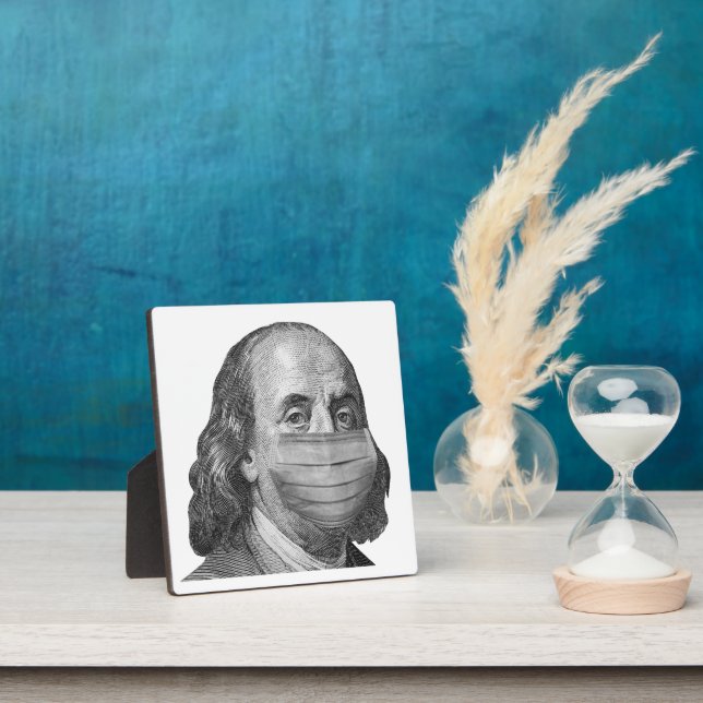 Benjamin Franklin in mask Plaque (Insitu)