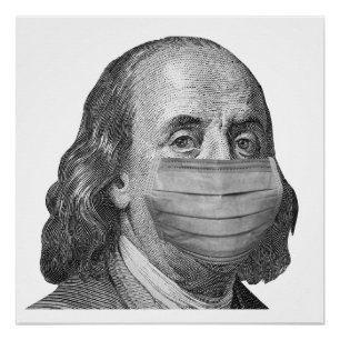 Benjamin Franklin in mask Poster