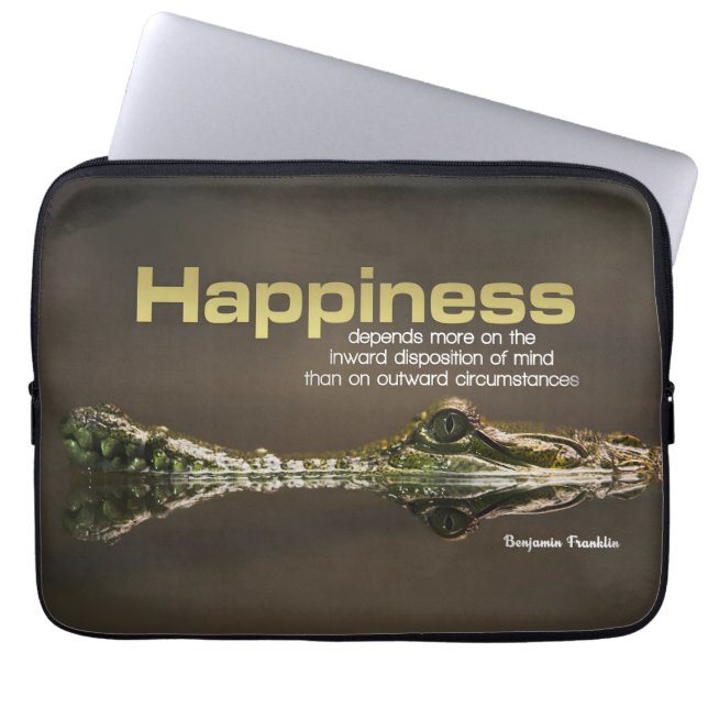 Benjamin Franklin Inspirational Quote Laptop Sleeve (Front)