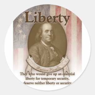 Benjamin Franklin – Liberty Classic Round Sticker