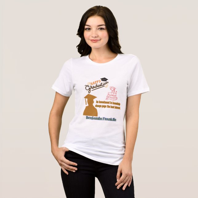 Benjamin Franklin Motto white Tri-Blend Shirt (Front Full)