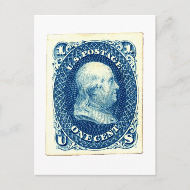 Benjamin Franklin One Cent US Postage Stamp Postcard (Front)