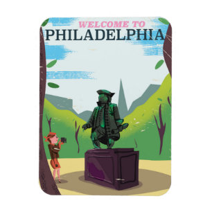 Benjamin Franklin Philadelphia cartoon Magnet