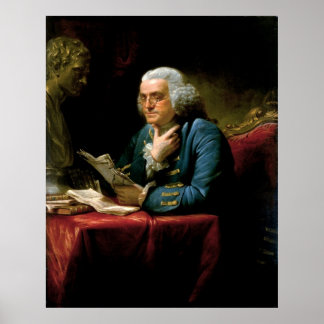 BENJAMIN FRANKLIN Portrait by David Martin Poster