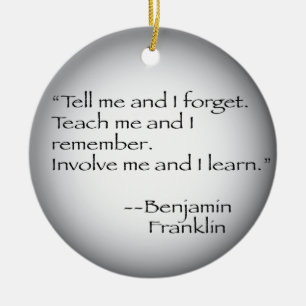 Benjamin Franklin Quote Ceramic Tree Decoration