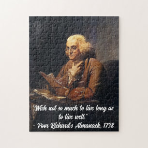Benjamin Franklin Quote -Customize Jigsaw Puzzle