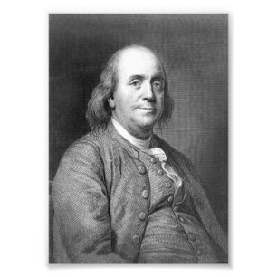 Benjamin Franklin usa president history portrait f Photo Print
