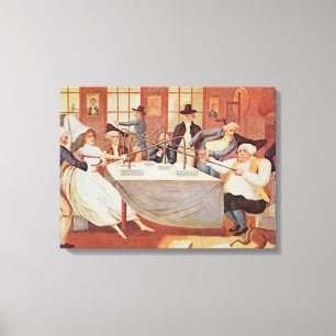 Benjamin Franklin's experiments with electricity Canvas Print
