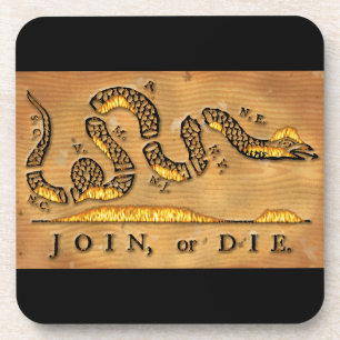 Benjamin Franklin's Join Or Die Political Cartoon Coaster