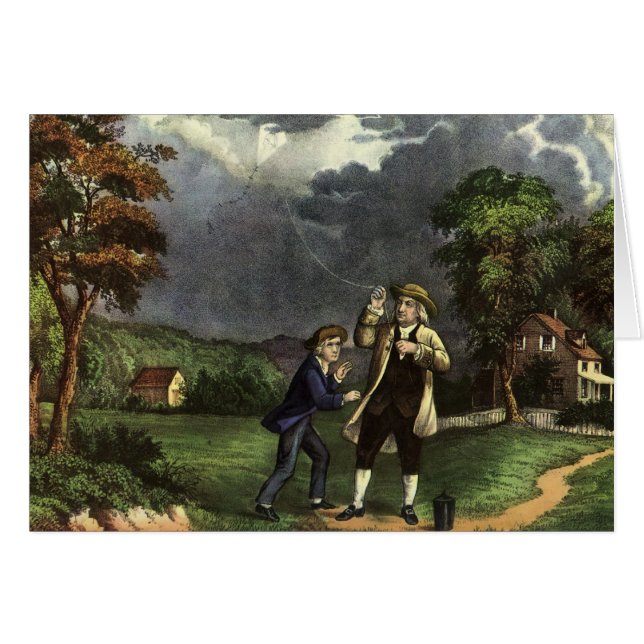 Benjamin Franklin's Lightning with Kite Experiment (Front Horizontal)