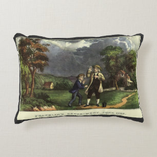Benjamin Franklin's Lightning with Kite Experiment Decorative Cushion