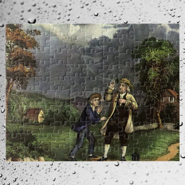 Benjamin Franklin's Lightning with Kite Experiment Jigsaw Puzzle (Creator Uploaded)