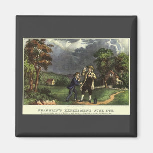 Benjamin Franklin's Lightning with Kite Experiment Magnet