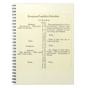 Benjamin Franklin's Schedule Notebook