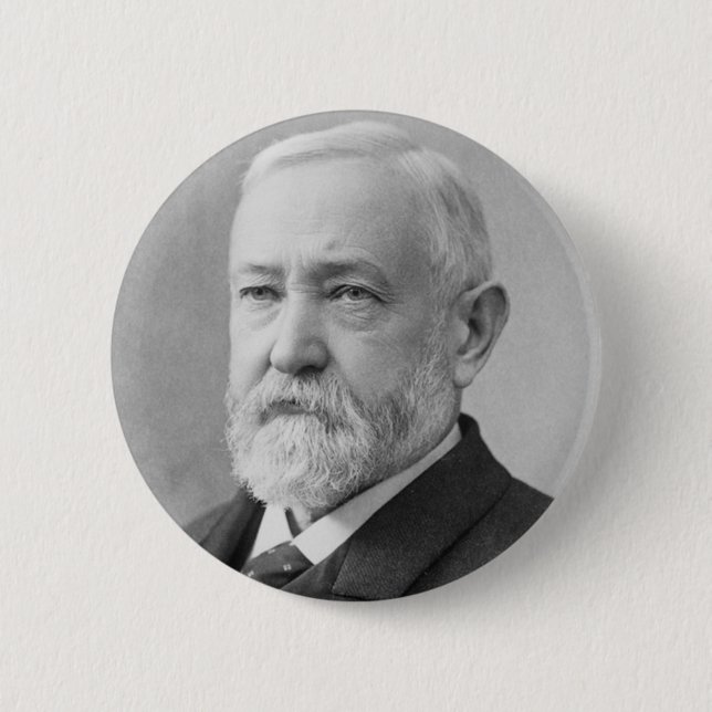 Benjamin Harrison 23 6 Cm Round Badge (Front)