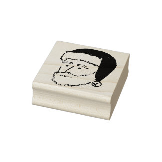 Benjamin Harrison in Santa hat Rubber Stamp