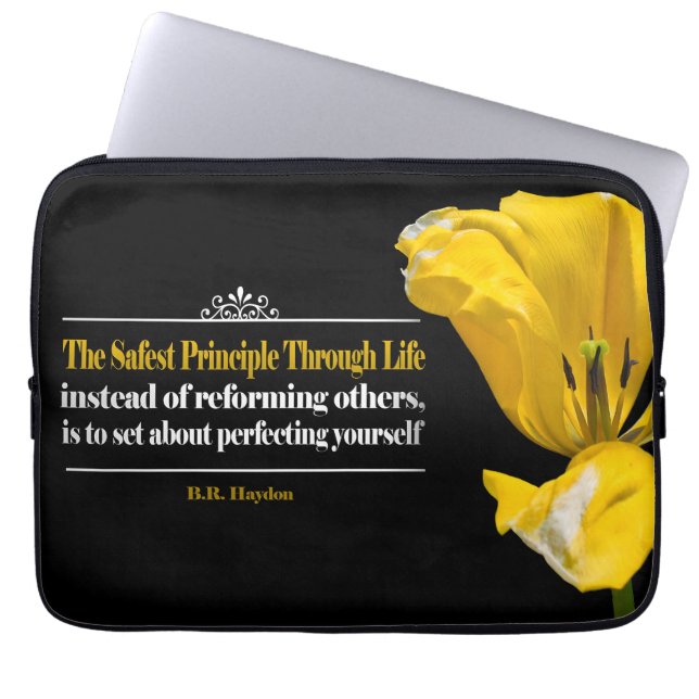 Benjamin Haydon Inspirational Quote "Principle" Laptop Sleeve (Front)